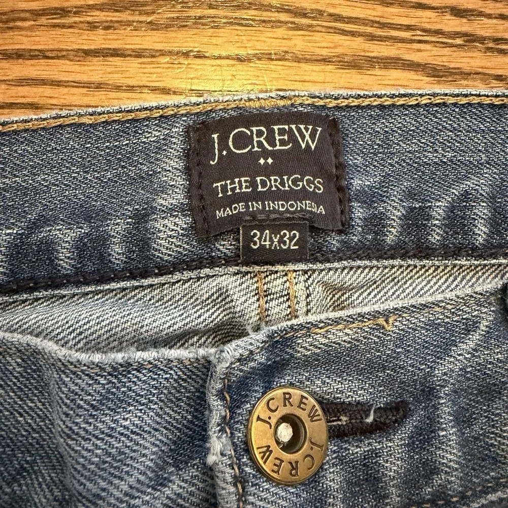 J. Crew Jeans Men's The Driggs 34x32 Light Wash Slim Fit Straight Leg Denim